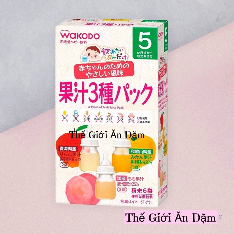 Trà Hoa Quả ( Trái Cây) Wakodo Cho Bé Ăn Dặm 5M+ (Thế Giới Ăn Dặm)