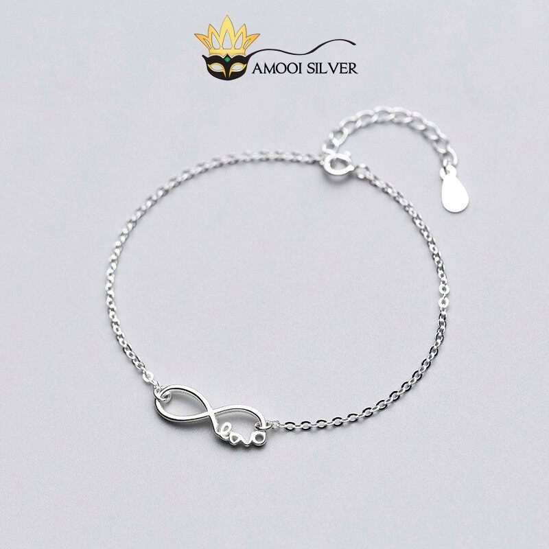 Lắc tay bạc S925 chữ Love vô cực - Amooi Silver AT07