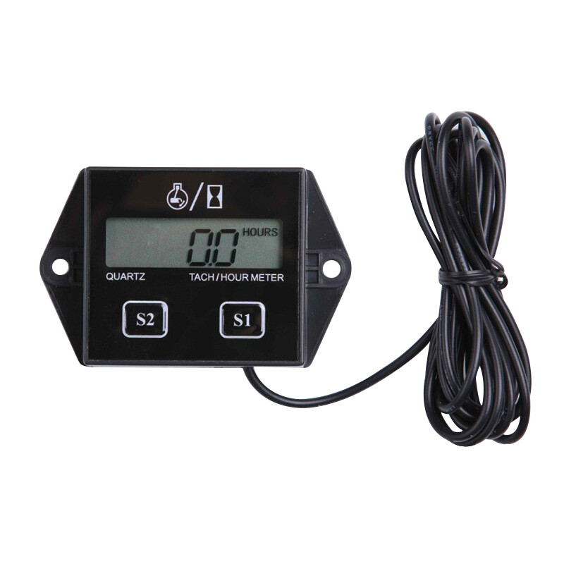 LCD Display Tachometer Gauge Engine Tach Hour Meter Digital Engine RPM Meter