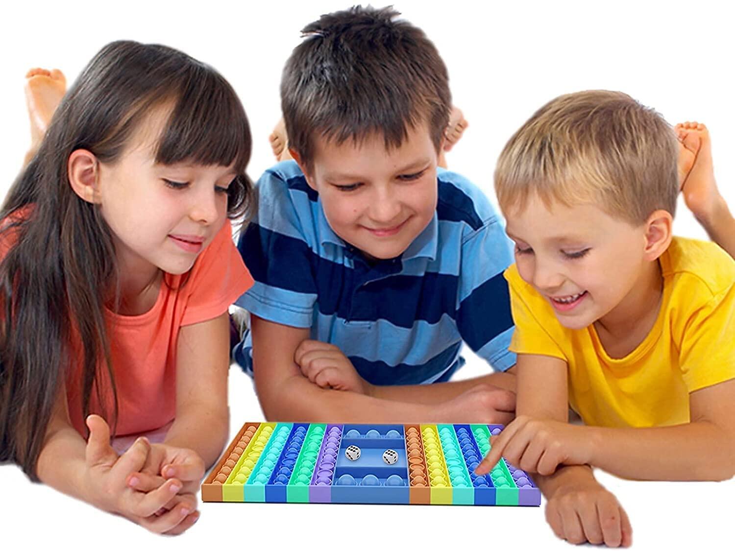 Big Pop Game Fidget Toy, Extra Large Sensory Bubble Rainbow Chess Board