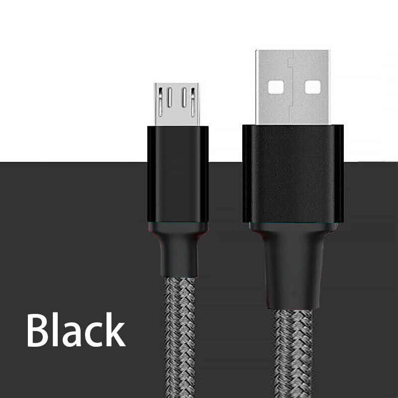 Crashstar 3a 1m usb cord charging cable fast charger for type-c / micro android / ios iphone flat noodles 5 colors cable
