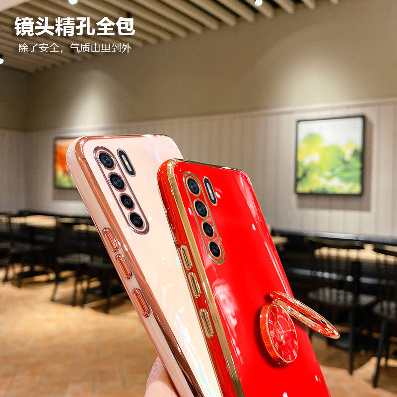 Ốp Lưng LIFEBELLE Dành Cho Ốp OPPO Reno3 / A91 Giá Đỡ Có Nhẫn Đeo Ngón Tay, Ốp Mạ Siêu Mỏng Sáng Bóng Sang Trọng Ốp Điện Thoại Bé Gái Silicone TPU Mềm Vỏ Bảo Vệ Điện Thoại Chống Sốc