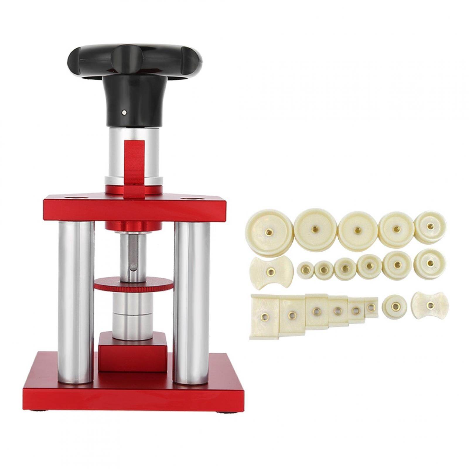 Henye Screw Type Precise Crystal Bezel Watch Back Case Cover Press Tool with 20 Dies Pressing Repair