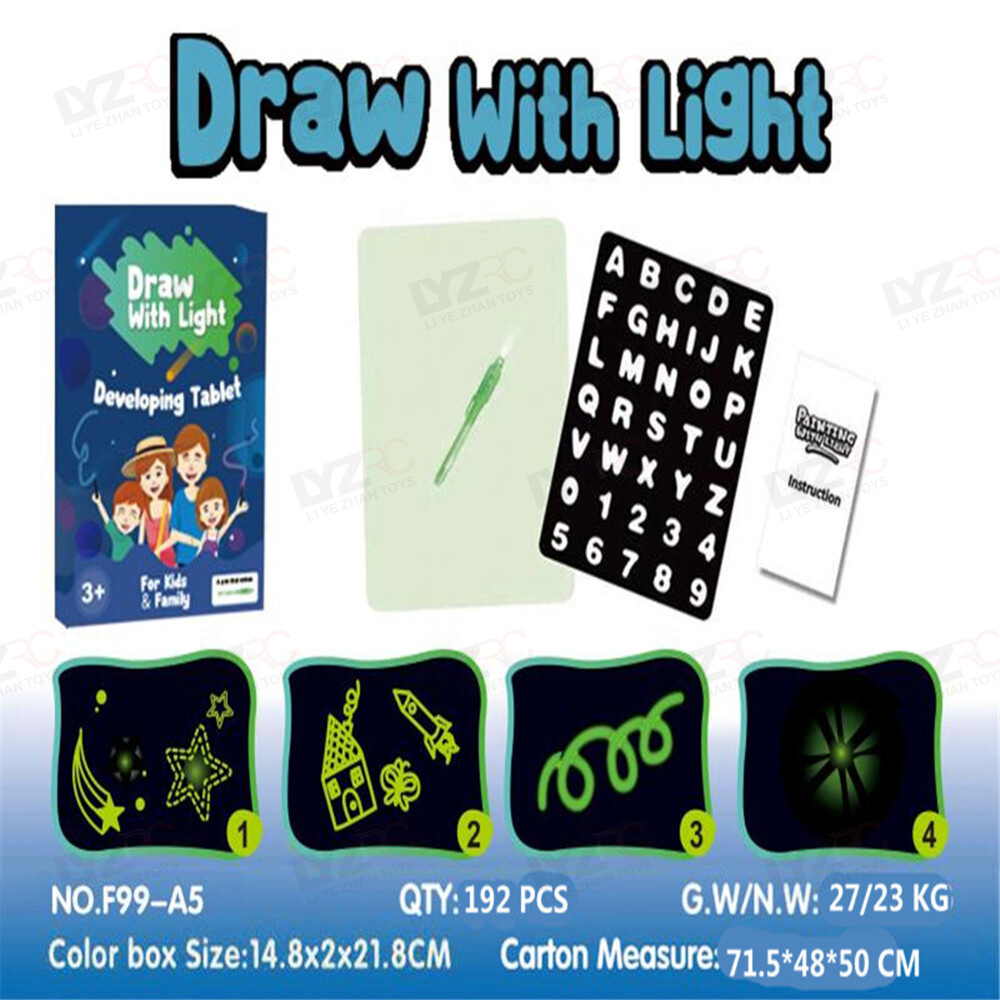 LYZRC Magic Luminous Drawing Board Kid Light Drawing Pad Glow in Dark Painting Developing Toy Gift for Boys Girls