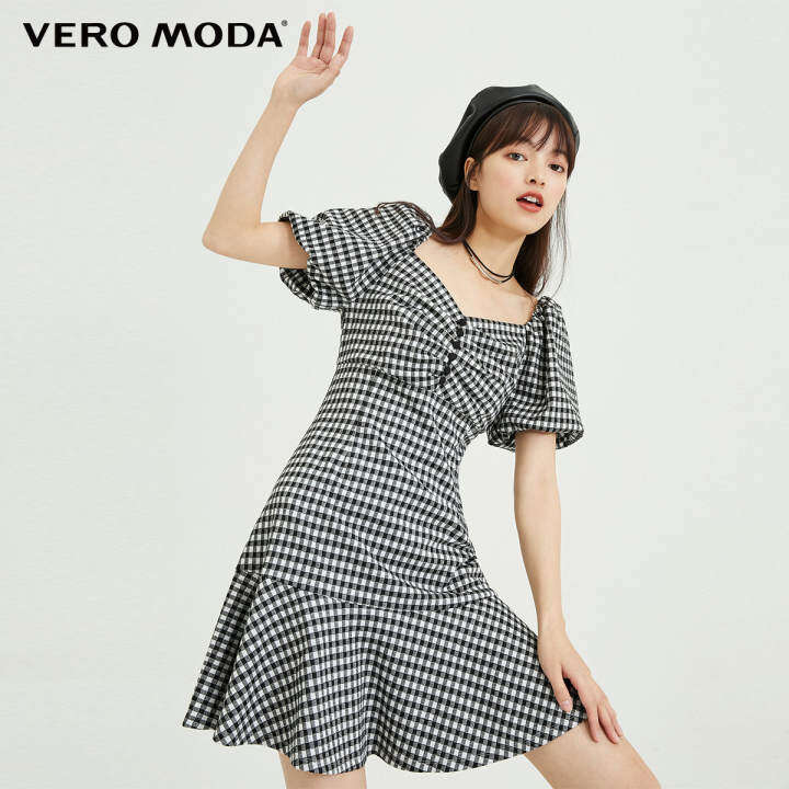 Vero Moda Đầm Cổ Tim Tay Phồng Kẻ Ca Rô Cổ Điển Cho Nữ, 321161013 – VERO MODA >>> top1shop >>> lazada.vn