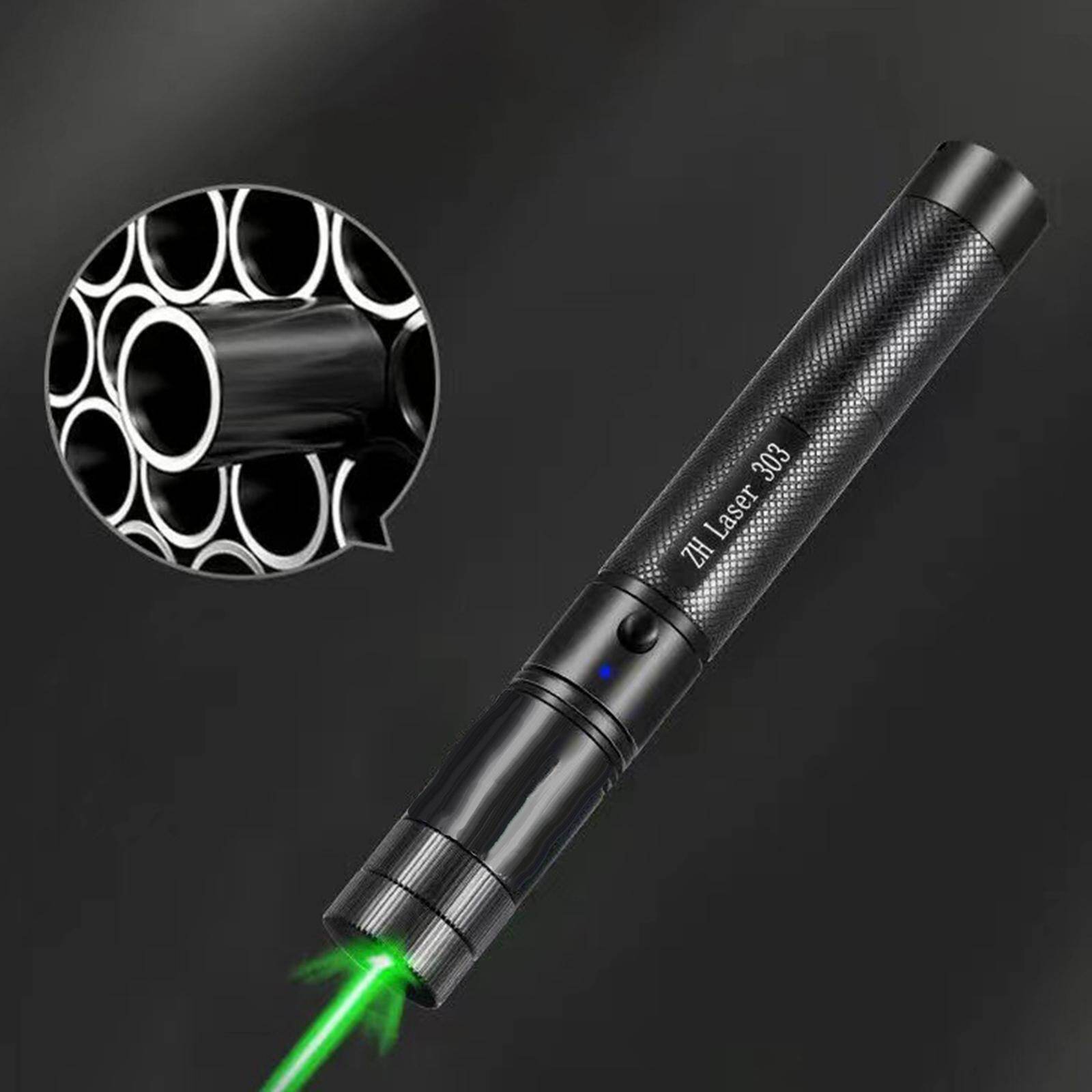 Blesiya Portable USB Green Laser Battery Embedded Adjustable Laser Focus 303 Pen
