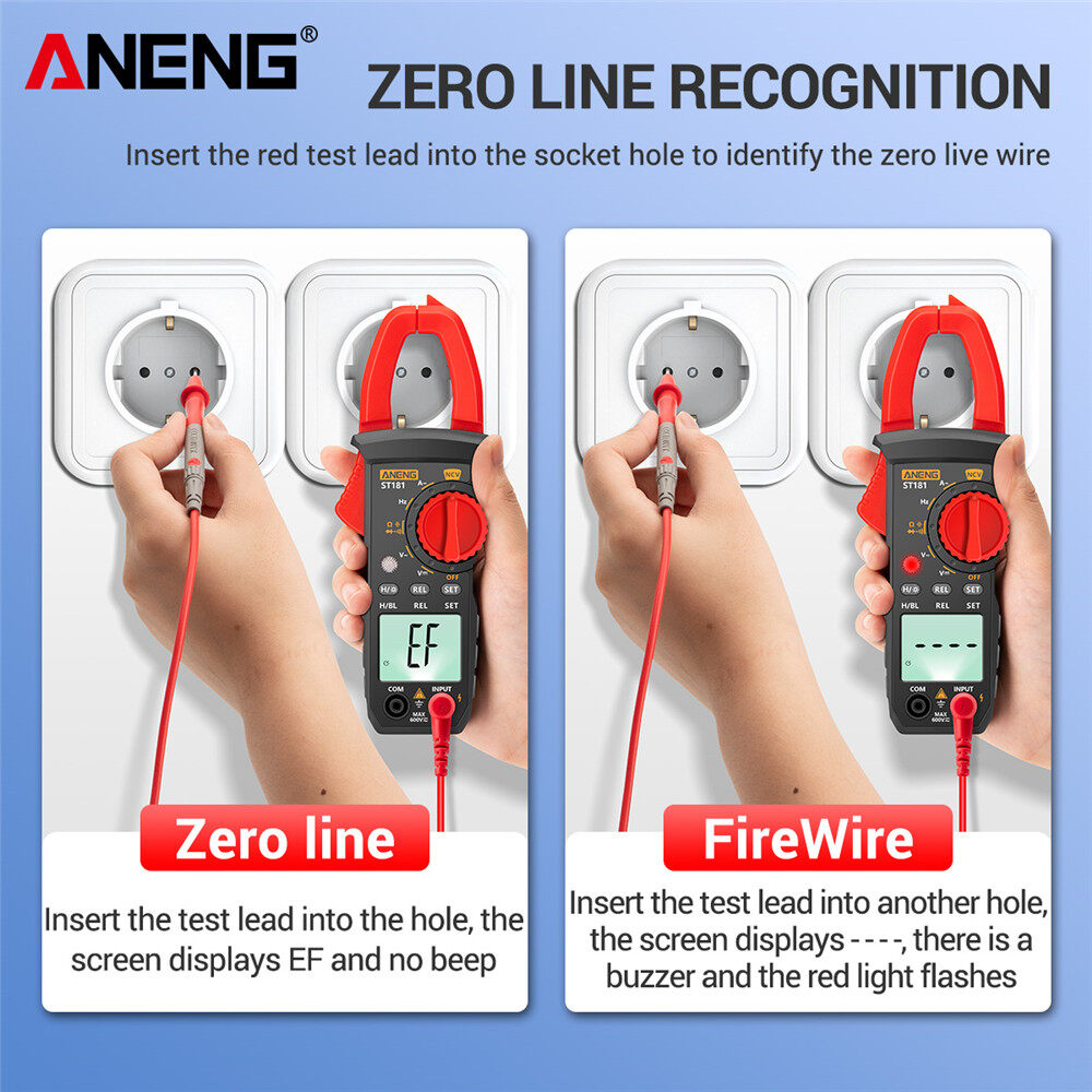 ANENG ST181 4000 Counts Digital AC Current Clamp Meter 400A Automatic Range Multimeter with Backlight Voltage Meter Clamp Gauge NCV Test Clamp Ammeter Universal Meter Tester Measuring Capacitance/ Diode / AC Current / AC/DC Voltage / Resistance