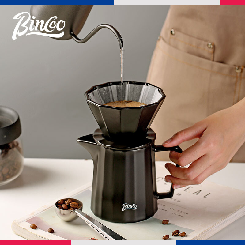 Bincoo Coffee Dripper Coffee Pot Set Chestnut Ceramic Coffee Maker Utensils Household Hand Brew Coffee Set Drip Filter Cup