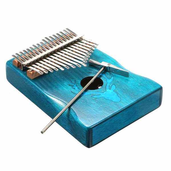 17 Keys Kalimba Elk Thumb Piano with Hammer Portable Musical Instrument Dreamy Elk Blue Color (Standard) Malaysia