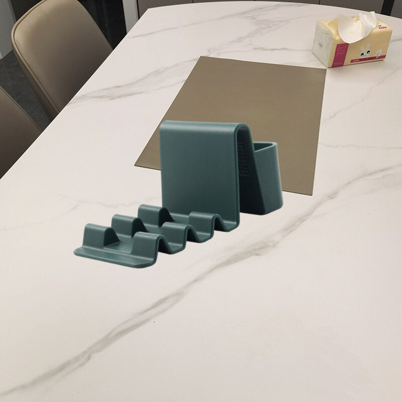 【Alien Data】Universal Solid Color Wave Multi-function Desktop Phone Holder Tablet E-book Holders Phone Stand Desk Holder