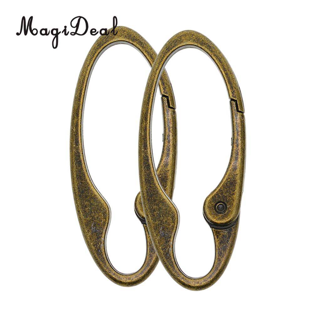 2 Pcs Antique Bronze Spring Snap Clip Hook Alloy Clip Backpack Keychain Keyrings for Camping Rappelling Climbing Equipment