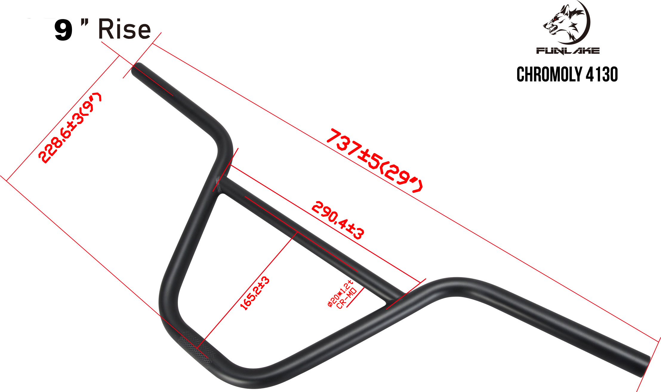 Bmx handlebars outlet size