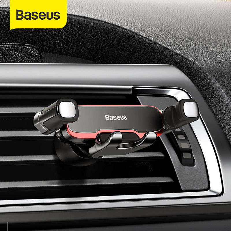 Baseus Car Phone Holder for Car Air Vent Mount Cell Phone Support Phone Holder Stand for 4.7-6.5 inch phones for iPhone12 12promax 12mini Samsung Metal Gravity Phone Hold