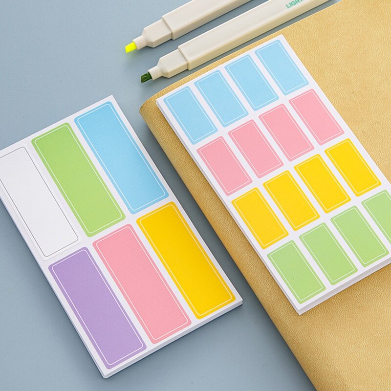 10 Tờ Nhãn Dán Không Thấm Nước Màu Trơn Nhãn Dán Chỉ Mục Phân Loại Có Thể Xé Được