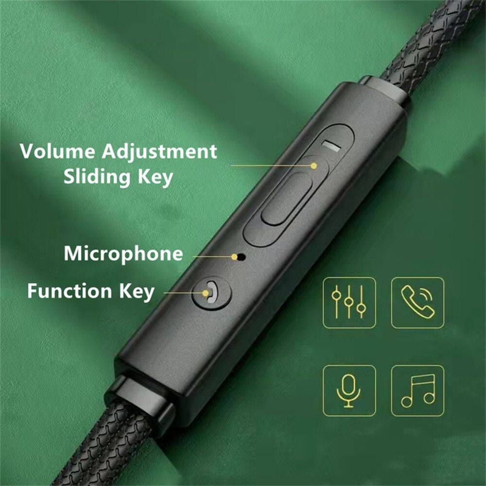 OOC Màu xanh lá cây Dành cho điện thoại Âm thanh nổi Bass Giắc L Tai nghe nhạc Có Micro Tai nghe micro Tai nghe có dây Tai nghe nhét tai loại C Tai nghe 3.5mm