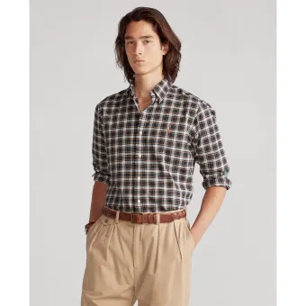 polo ralph lauren classic fit plaid oxford shirt