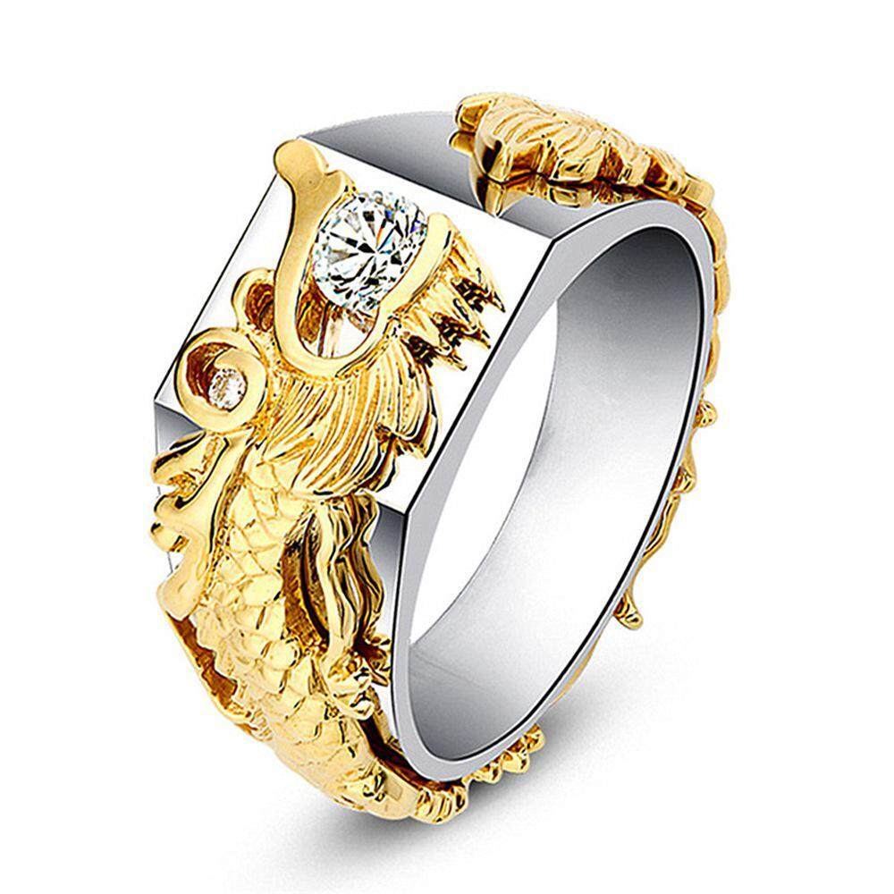 Kobwa Cincin Pria Wanita Naga Berlian Kepribadian Cincin Kreatif Hari Kasih Sayang, Kado Ulang Tahun untuk Pasangan