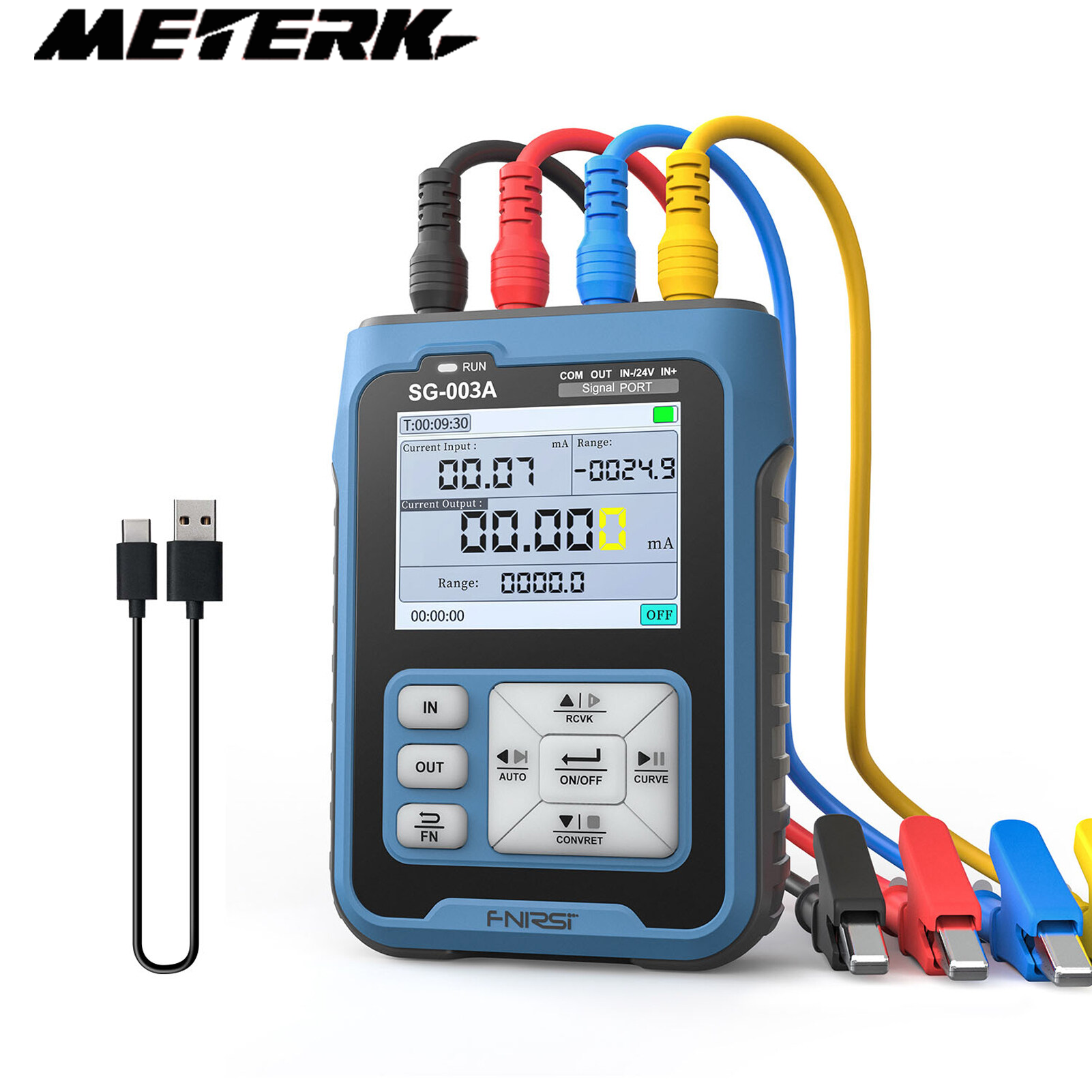 Meterk FNIRSI Portable Handheld 0-10V 4-20mAh Adjustable Current Voltage Simulator Signals Generator Sources Calibrator Transmitters with 2.4 Inch LCD Display Screen