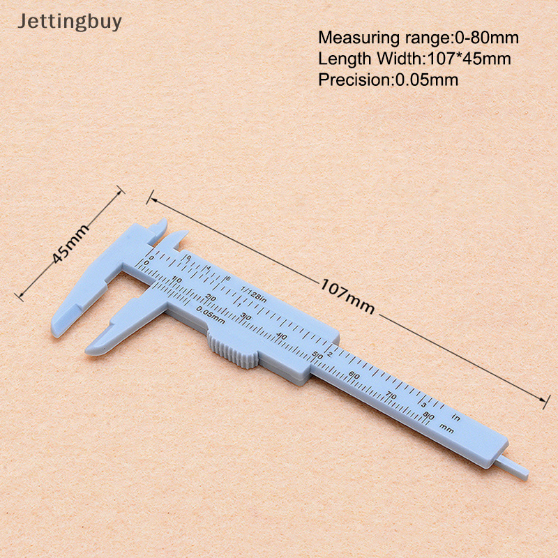 【Jettingbuy】 Flash Sale Double Rule Scale Plastic Vernier Caliper Measuring Student Mini Tool Ruler