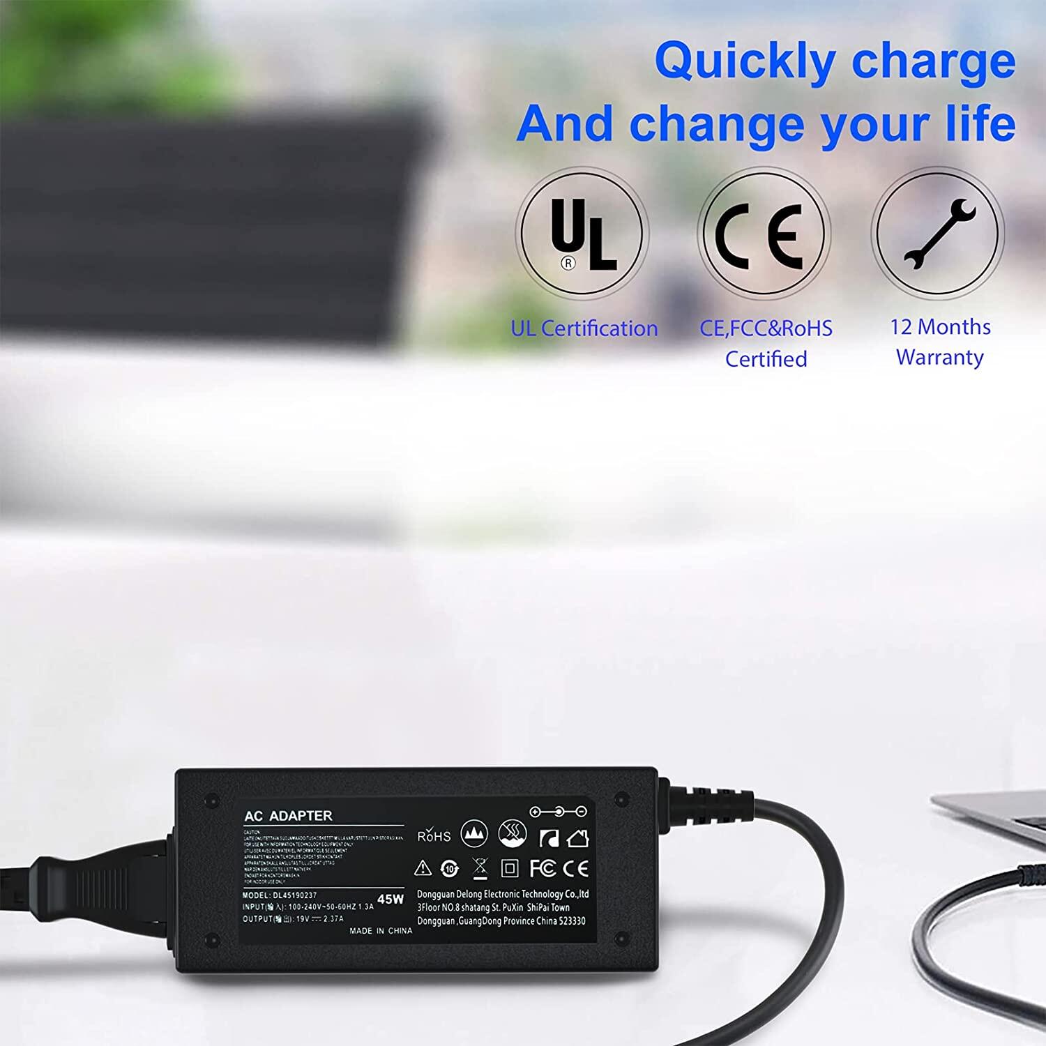 Certified 19V 2.37/3.42A Charger For Acer Aspire A514-52/G/K