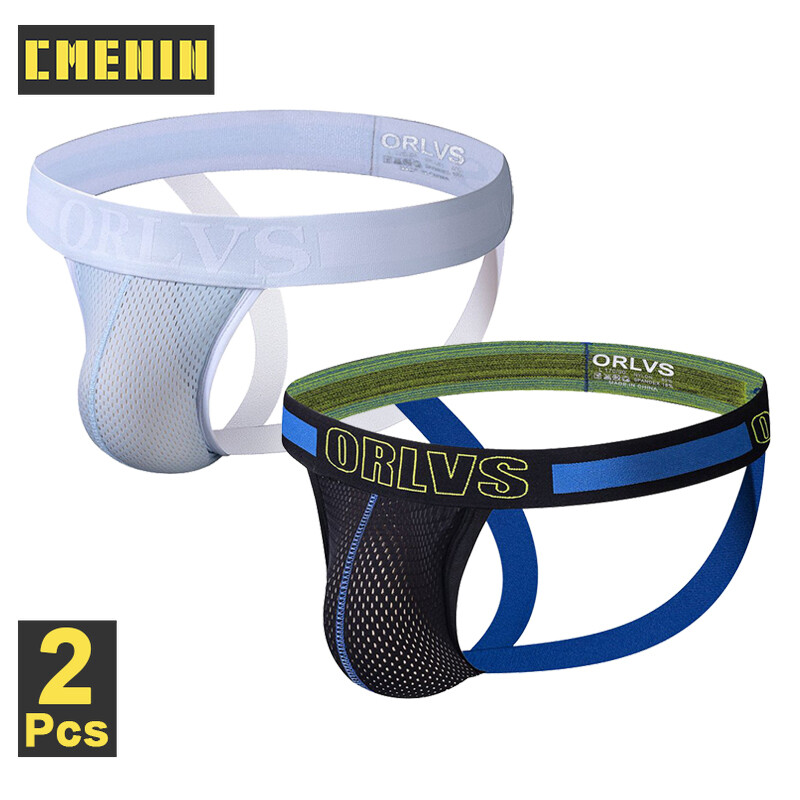 CMENIN ORLVS 2Pcs Mesh Threadwork Low waist Men Underwear Thongs Men High Quality Jockstrap Mens Thongs G strings Man OR488