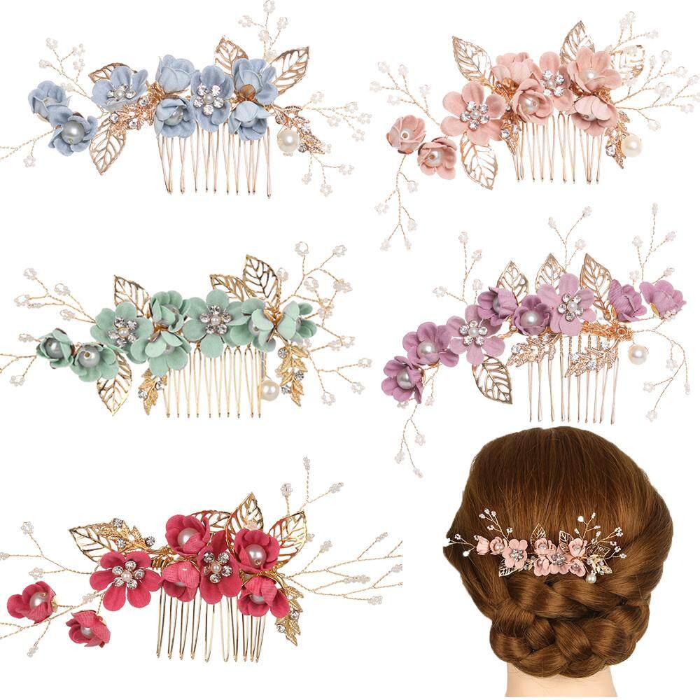 1pc Fashion Luxury Leaf Flower Hair Combs Headdress Prom Hair Pins