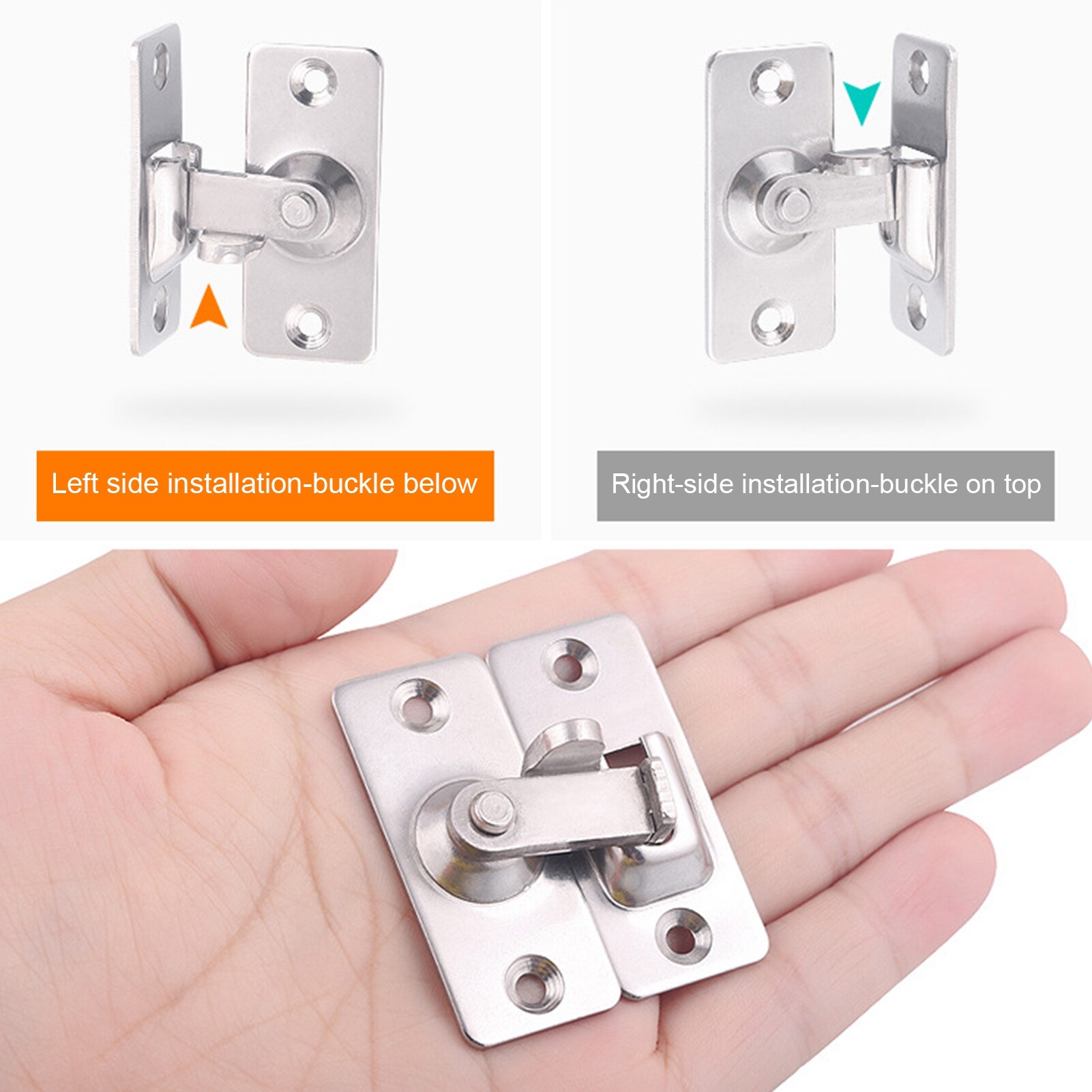 Chốt Cửa Chốt Khóa Cửa 90 Độ Bằng Thép Không Gỉ Xây Dựng Chắc Chắn Phụ Kiện Kim Loại Cho Gia Đình