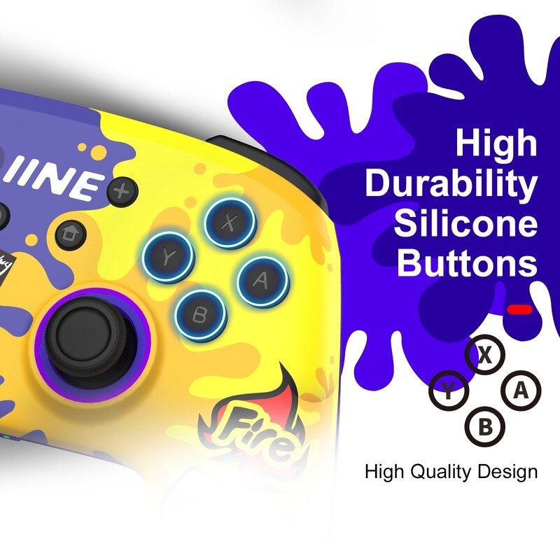 Bộ Điều Khiển Không Dây IINE Splatoon Độc Quyền Hỗ Trợ Đánh Thức Hỗ Trợ NFC Amiibo Tương Thích Nintendo Switch/Switch Lite/Switch OLED