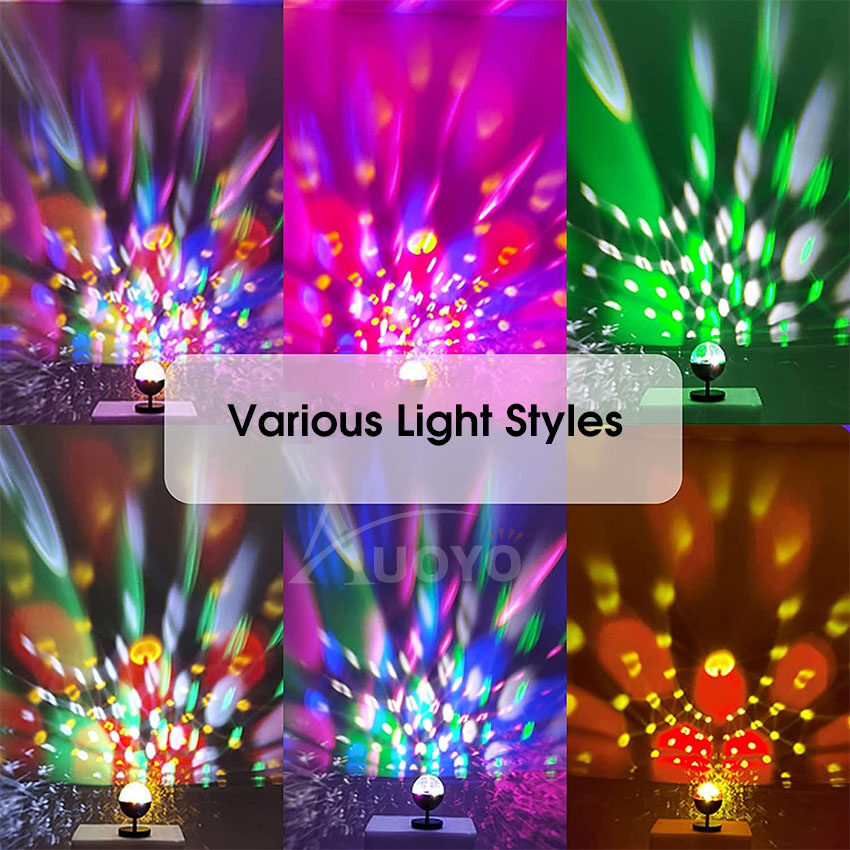 Auoyo Đèn LED 7 màu vũ trường cảm ứng nhạc, Loa Mini Bluetooth Led Nháy Theo Nhạc, bóng đèn LED...