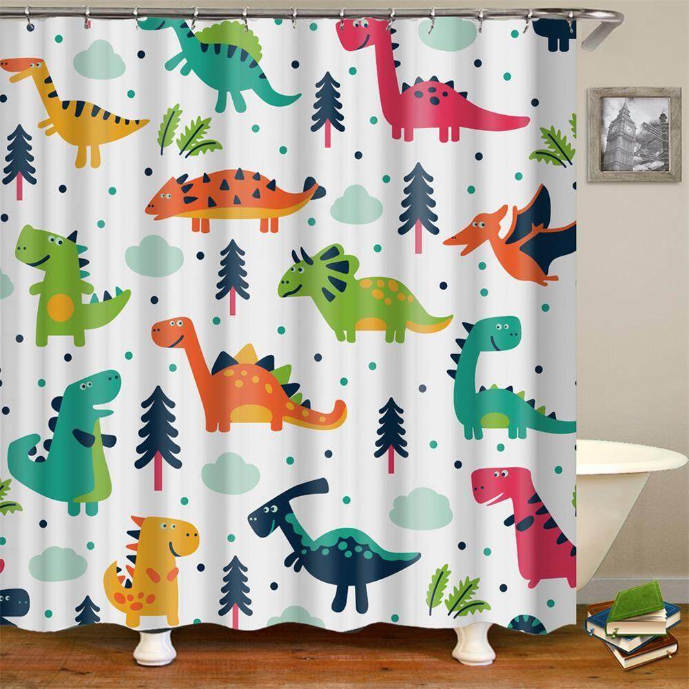 Kids Cartoon Shower Curtain Set Home Decor Owls On A Branch Art
