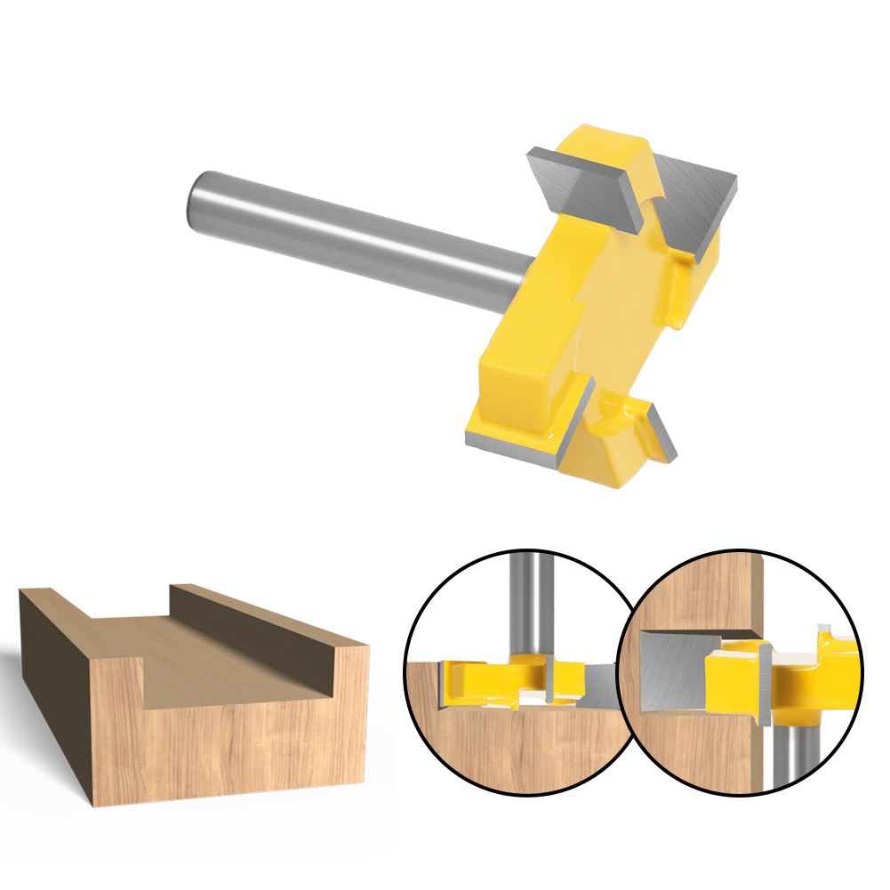 1Pc 8Mm Shank 4 Edge T Type Slotting Router Bit เกรดอุตสาหกรรมเครื่องตั ...