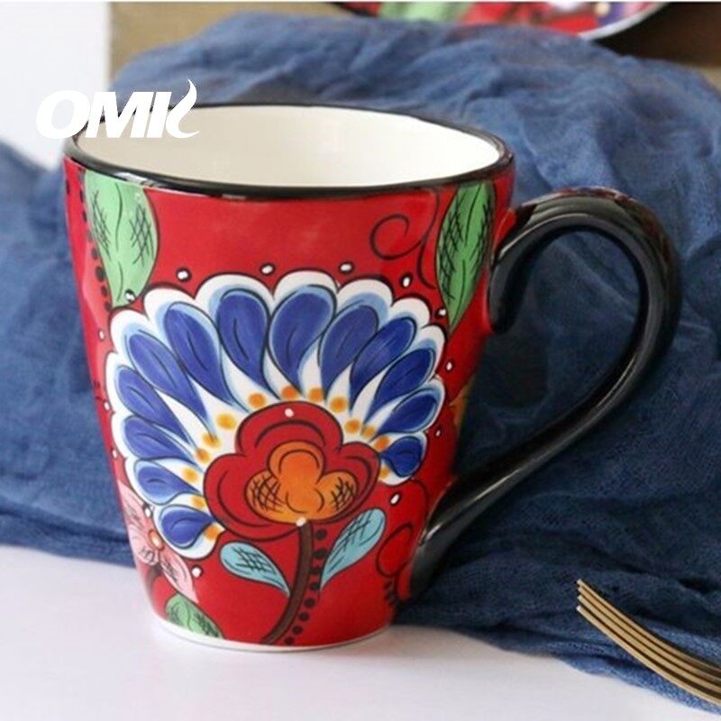 OMK American Style Underglaze Ceramic Mug 500ML Breakfast Cup Natalia Collection