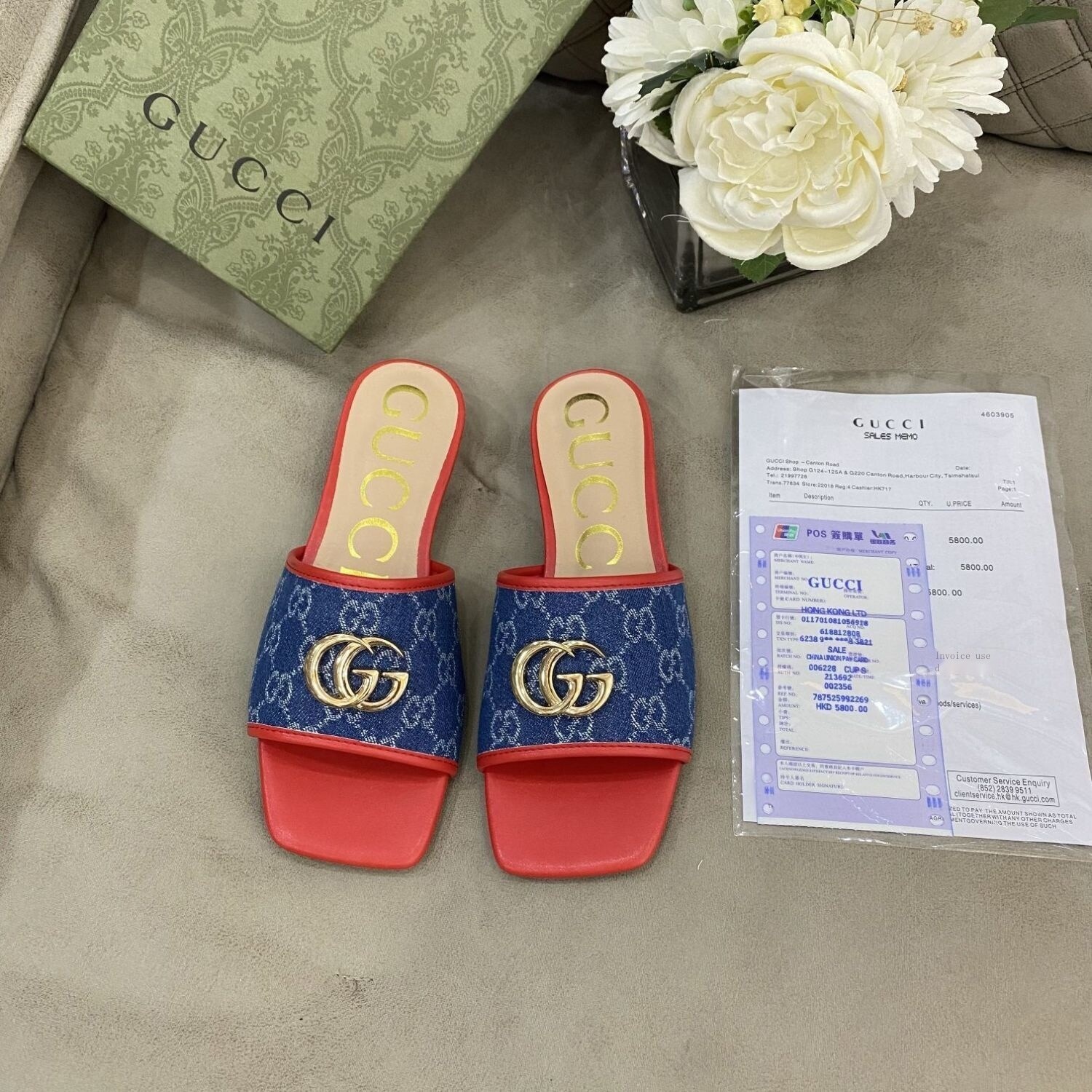 gucci slippers flower