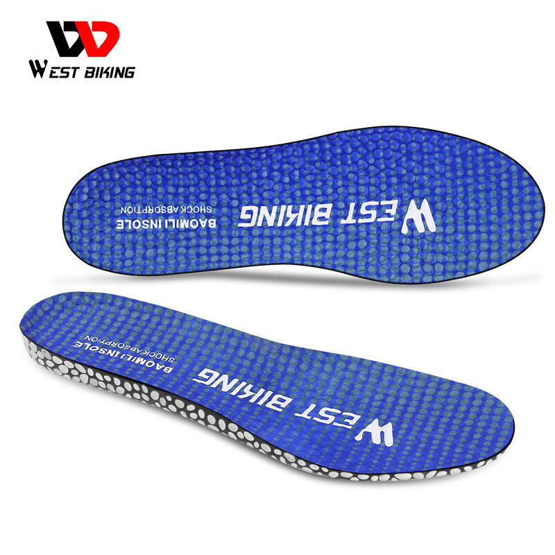 WEST BIKING Shock-absorbing Sports Insole Memory Foam Deodorant Cycling Shoes Cushion Breathable Elastic Running Hiking Insoles