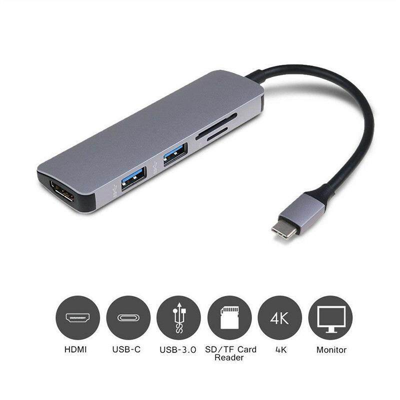 Thổi Loại C USB 3.0 Đến 4 K HDMI Đầu Đọc Thẻ USB 3.0 5in1 HUB Cho MacBook PC