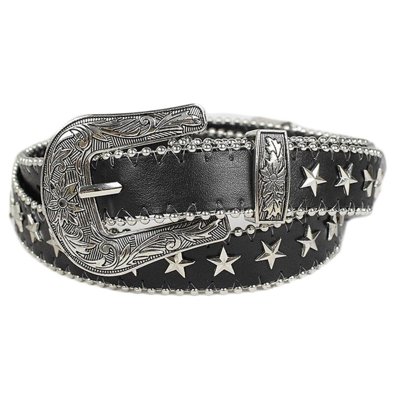 Rivet Belt Jeans Belt Casual Leather Belt For Pants Dress Decorative Belt Punk Waist Chain Belt Rock Shaping Girdle