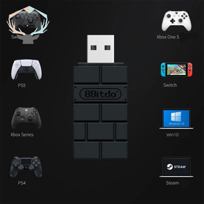 HK 8bitdo Usb Wireless Receiver Second Generation Receiver Compatible For Ps5 Ps4 Bluetooth compatible Adapter Compatible For Windows Switch