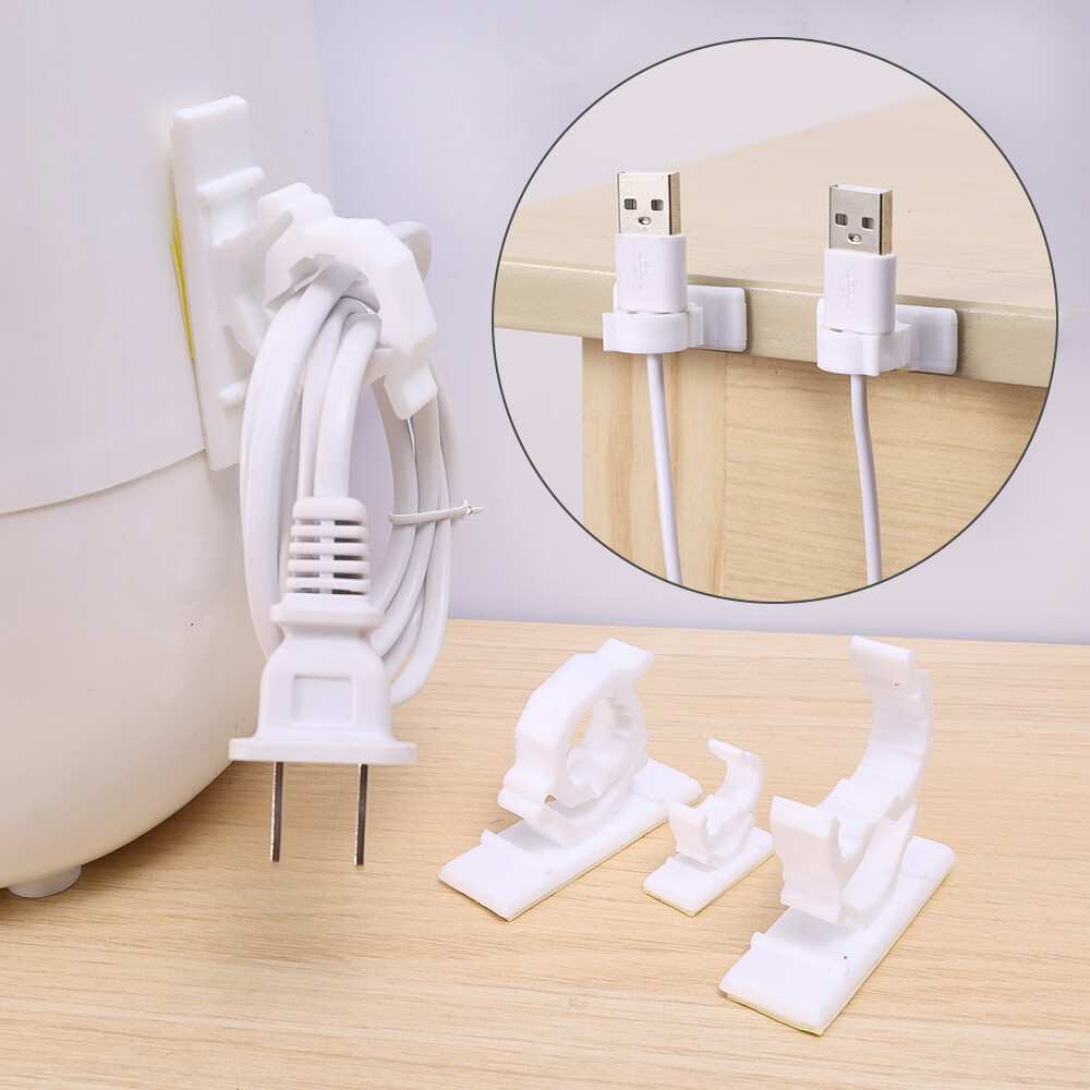 4 Chiếc Phích Cắm Phích Cắm Điện Móc Treo Dây Nguồn Liền Mạch Dính Chắc Dây Điện Phích Cắm Hình Dán Tường