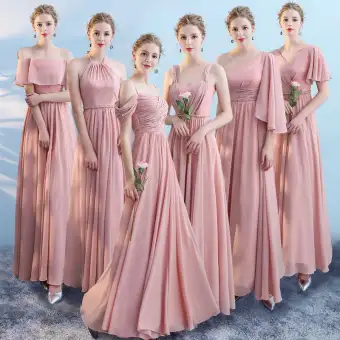 pink chiffon bridesmaid dresses