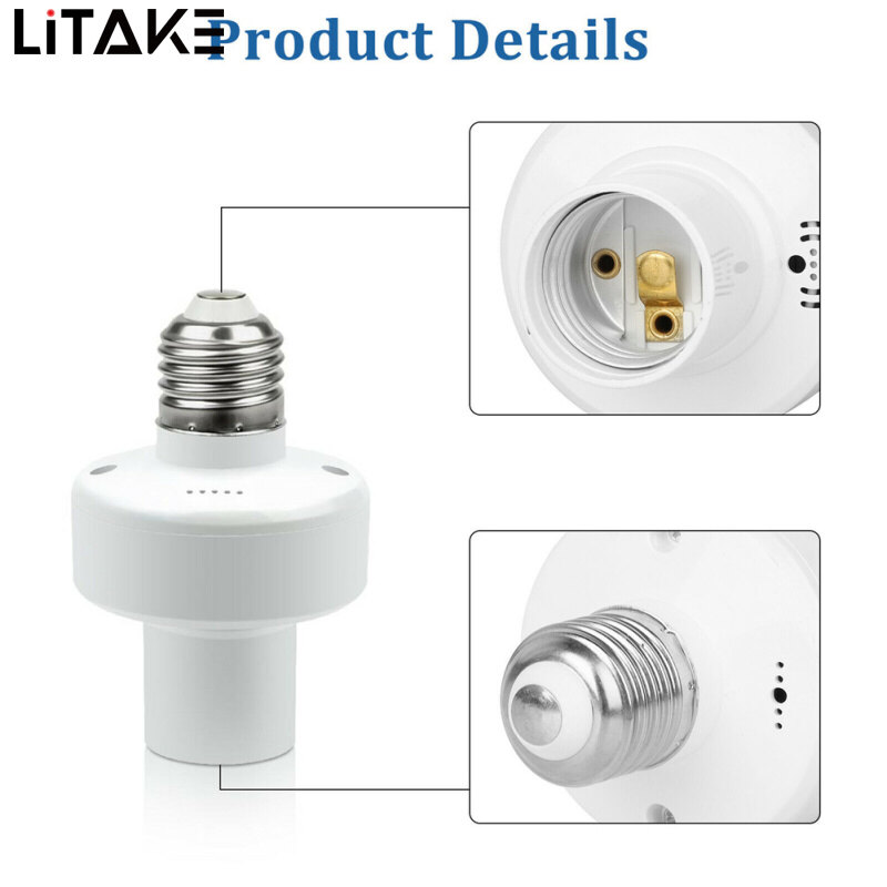 LITAKE E27 Lamp Holder Wireless Remote Control Stable Performance Light Bulb Cap Socket Switch Screw Kit