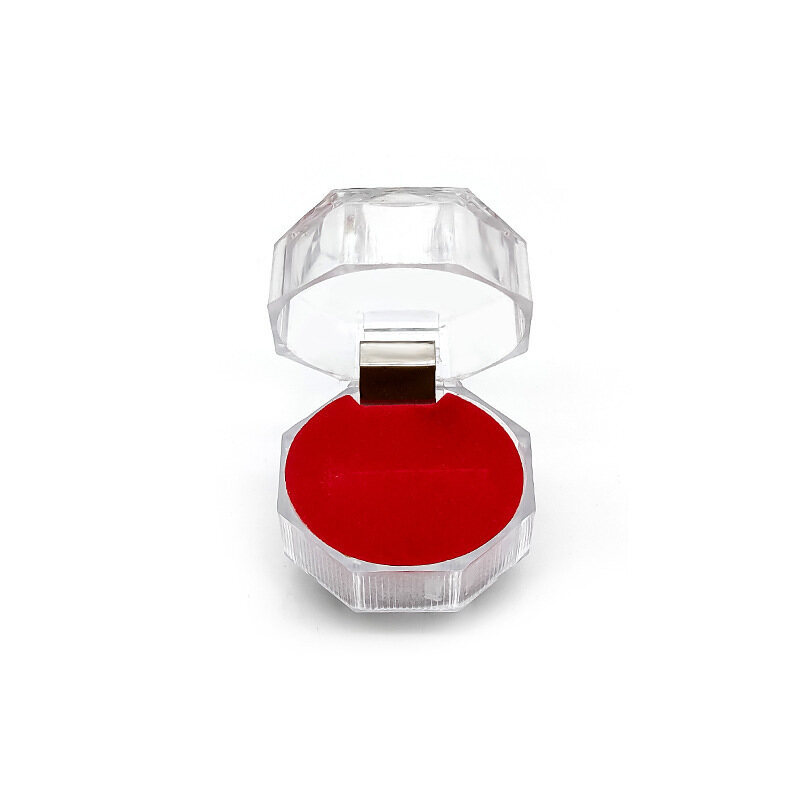 1pcs Portable Transparent Crystal Ring Box Jewelry Packaging Box Earrings Gift Box Jewelry Store Small Jewelry Storage Box