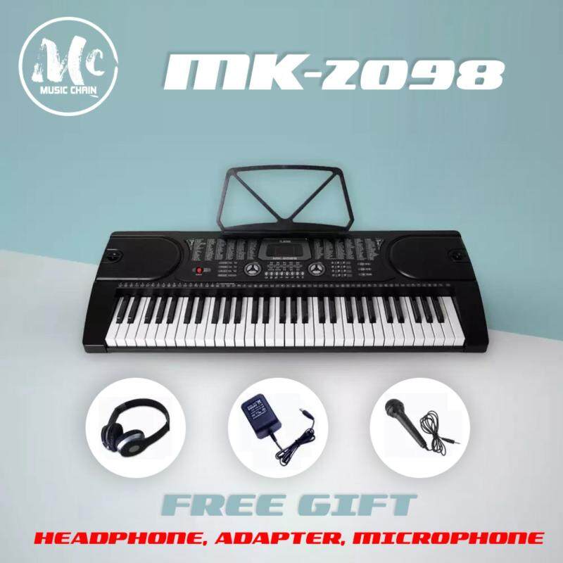 MUSIC CHAIN MK-2089 61 Keys Digital Piano Electronic Keyboard + Headphone + Microphone + Music Book Rest Malaysia