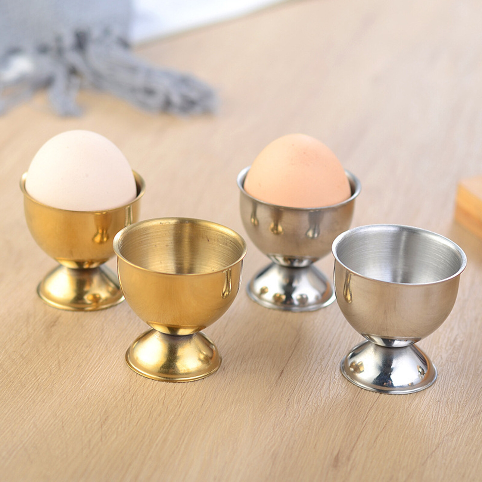 JAREDQ 40ml Egg Cup Eco-friendly Rust-proof Stainless Steel Boiled Egg Container Cup for Bar Egg Container Eco-friendly