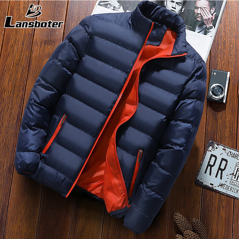 Lansboter Men's casual thickened jacket sports coat new outdoor stand-up collar casual warm stand-up collar cardigan cotton-padded jacket
