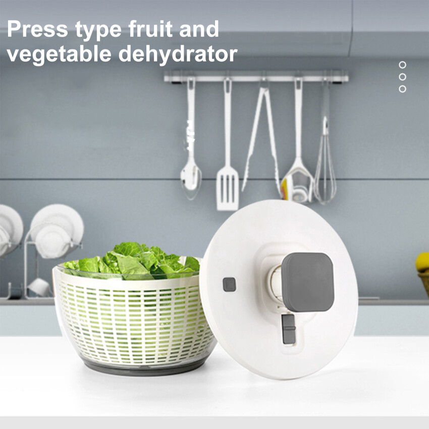 Press Type Vegetable Dehydrator Fruit Dryer Household Large Capacity Dehydrator Kitchen Accessories Drain Salad Basket Gadgets