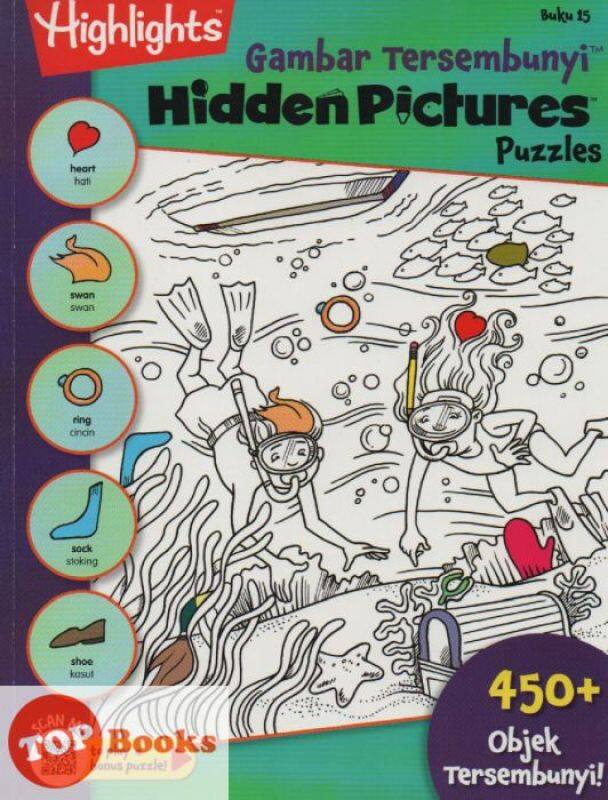 Pelangi Children-Highlights -Gambar Tersembunyi - Hidden Pictures Puzzles - Buku 15 (BM/BI) Malaysia