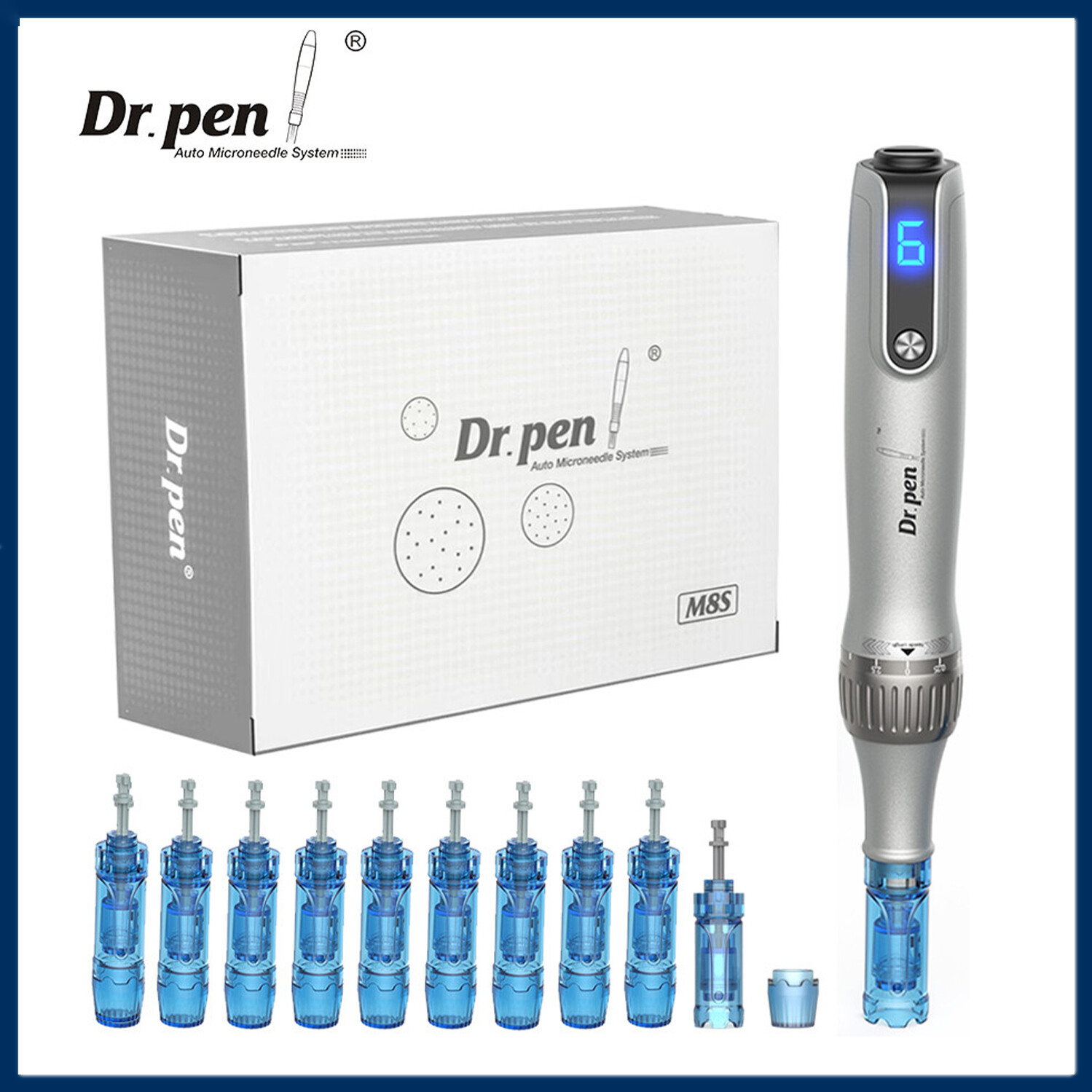 Wireless Dr Pen M8S Facial Derma pen With 12 Cartridge