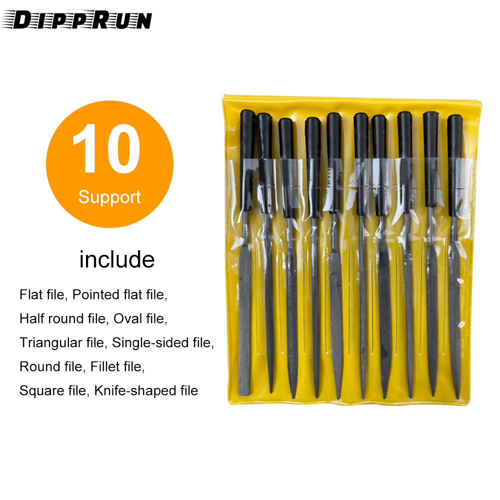 Dipprun 10 cái/5 cái mini Kim cương kim loại Bộ giũa Micro tròn dũa kim tam giác vuông phẳng Bộ Giũa Gỗ Đá ThủY Tinh đồ trang sức công cụ tập tin tốt cho thợ kim hoàn thủ công sở thích 3x140mm