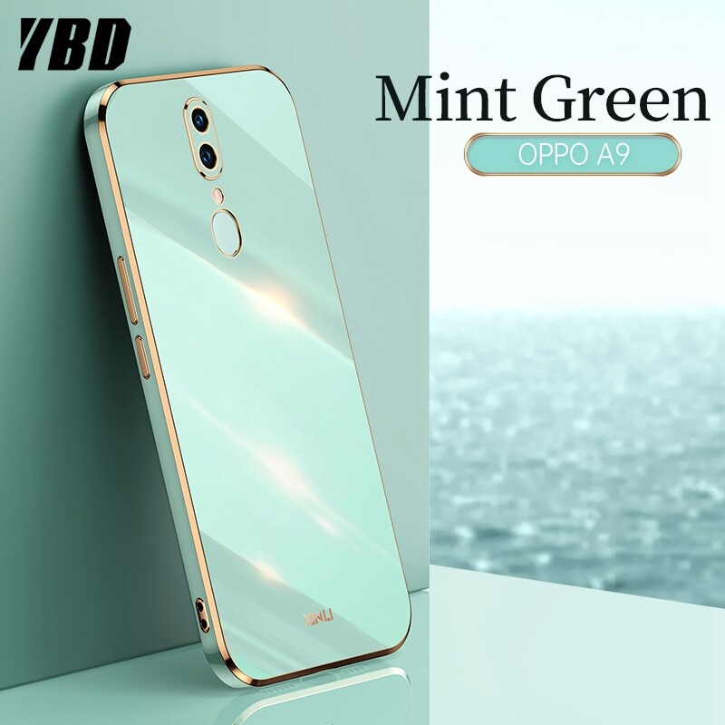 Ybd plating phone case for oppo a9 2020 a5 2020 casing,precise camera protection cases luxury straight edge cover