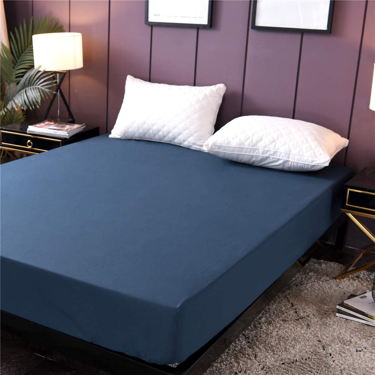 Premium Quality Waterproof Mattress Protector Bed Cover Waterproof Bed Sheet / Mattress Protector Pad Fitted Sheet / Bed Linen 100% Waterproof Mattress Protector Bed Sheet Anti Mites Bed Cover For Mattress Topper Deep Pocket Polyester Bed Cover